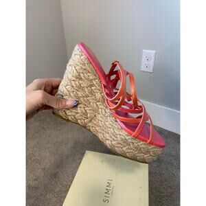 New‎ Simmi London Akela Strappy Espadrille Platform Wedges Size US7